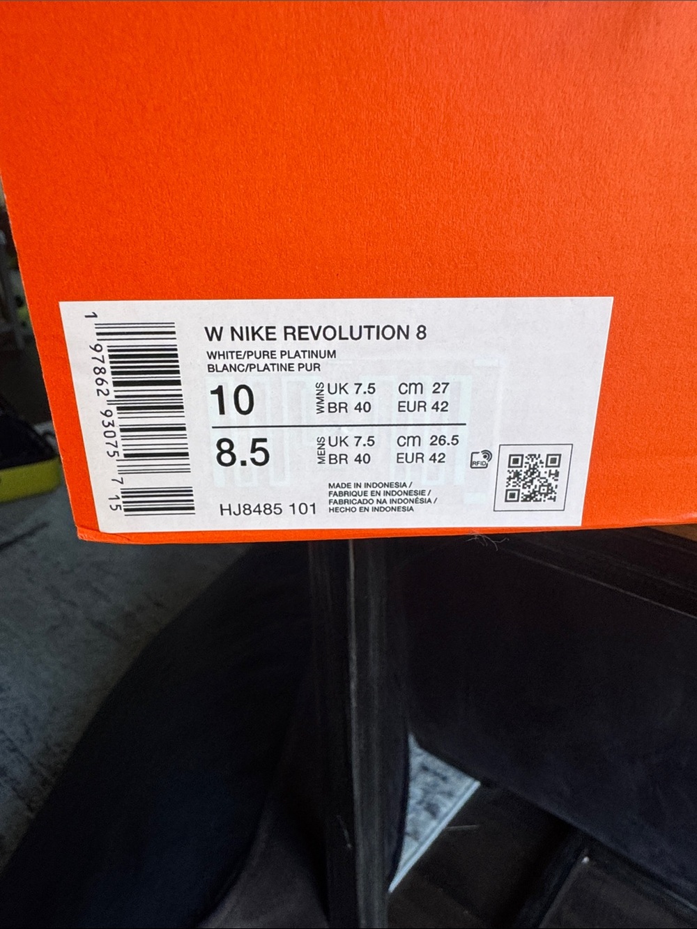 Nike Revolution 8 White Platform Sneaker with Subtle Swoosh - Picture 2 of 7